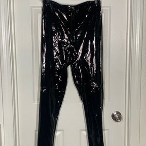 Black Vinyl Pants